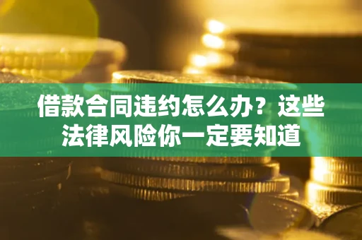 武汉借款合同违约怎么办？这些法律风险你一定要知道