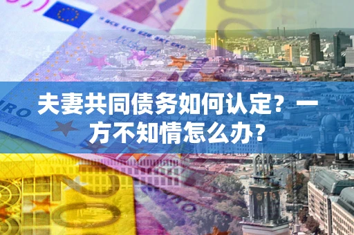 武汉夫妻共同债务如何认定？一方不知情怎么办？