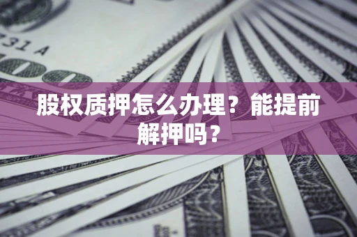 武汉股权质押怎么办理？能提前解押吗？